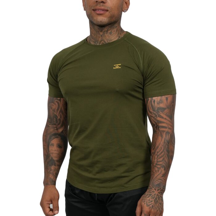 T-shirt dark green slim fit